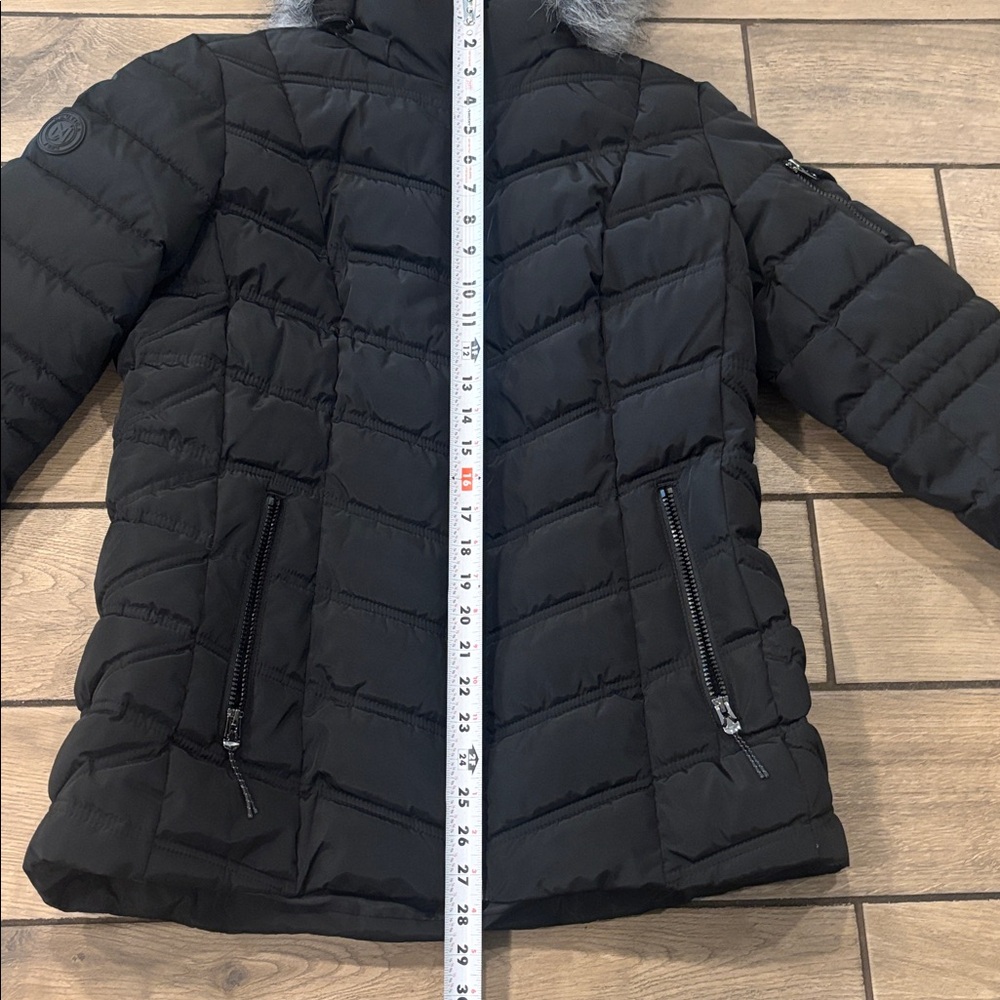 Nautica Women's Black Puffer Jacket with Faux Fur Hood large - Picture 12 of 15